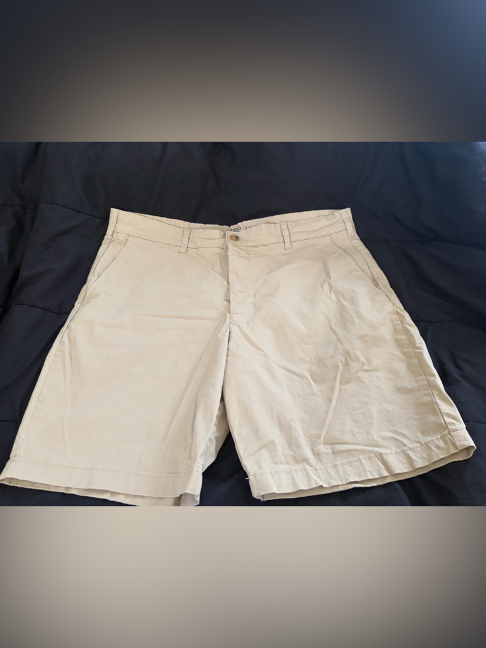 Izod Men's Flat Front Chino Shorts in Beige